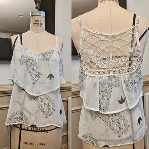 Sheer floral lace camisole